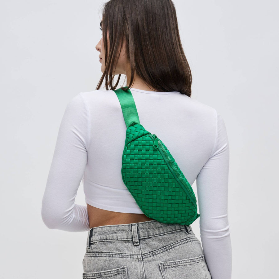 Sol and Selene - Aim High  Woven Neoprene Belt Bag: Cream