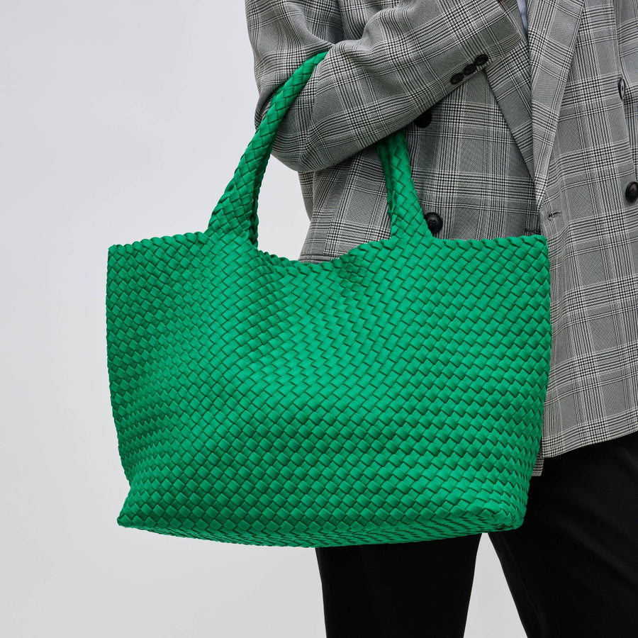 Sol and Selene - Sky's The Limit - Large Woven Neoprene Tote: Kelly Green