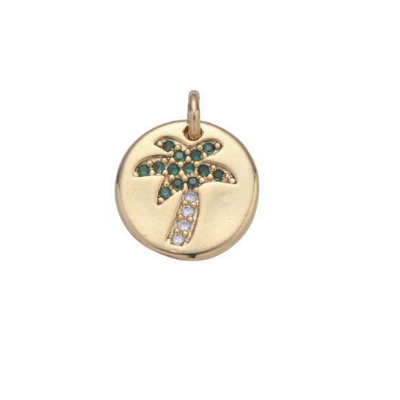 It's Especially Lucky - Mini Pavé Palm Tree Coin Charm