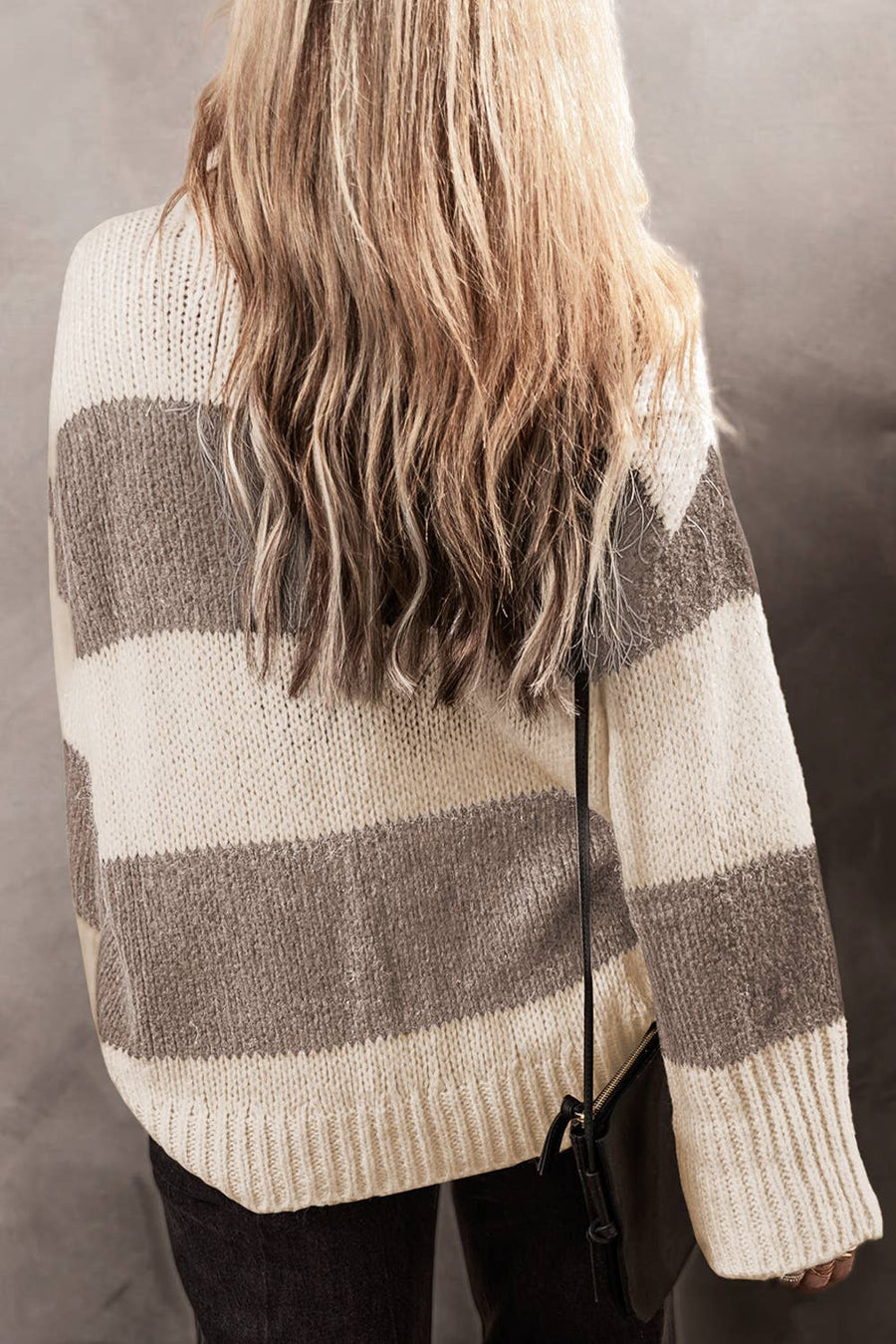 Colorblock Loose Sweater: Simply Taupe