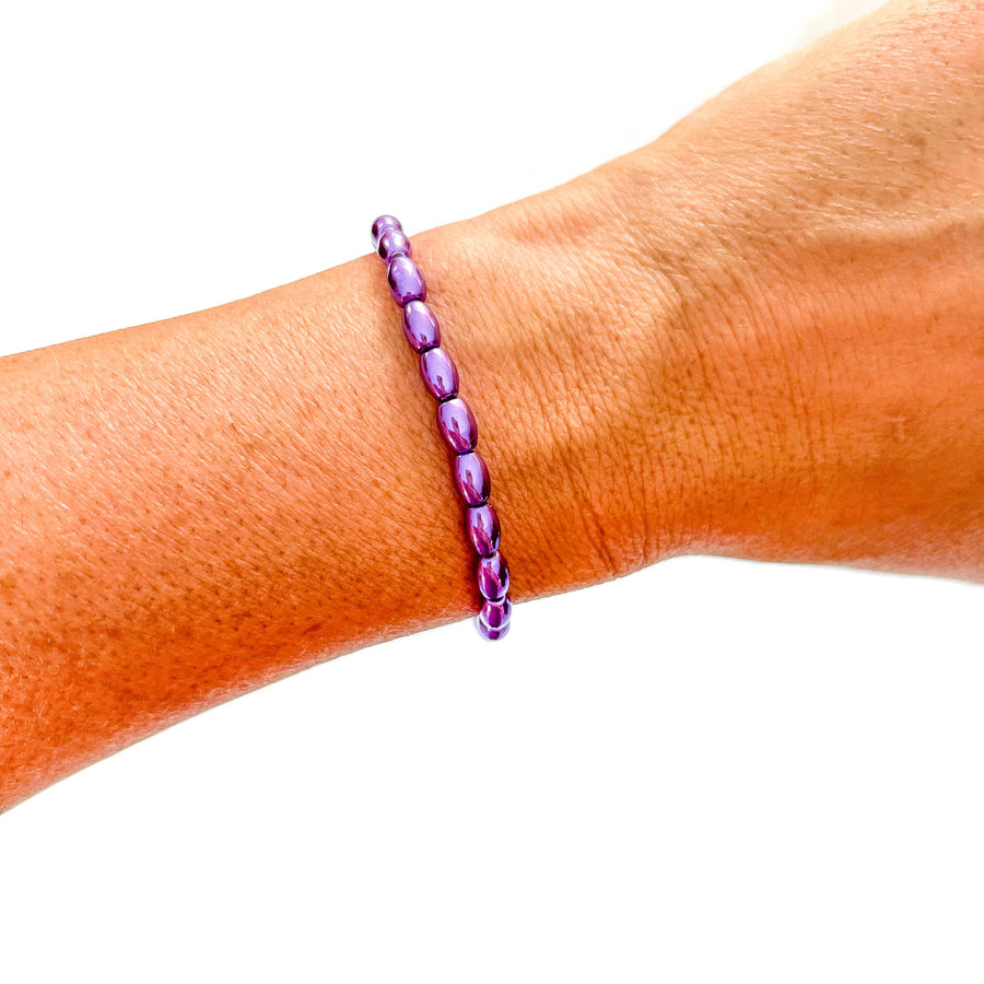 Savvy Bling - Purple Gold Filled Bracelets: Matte Flat Purple