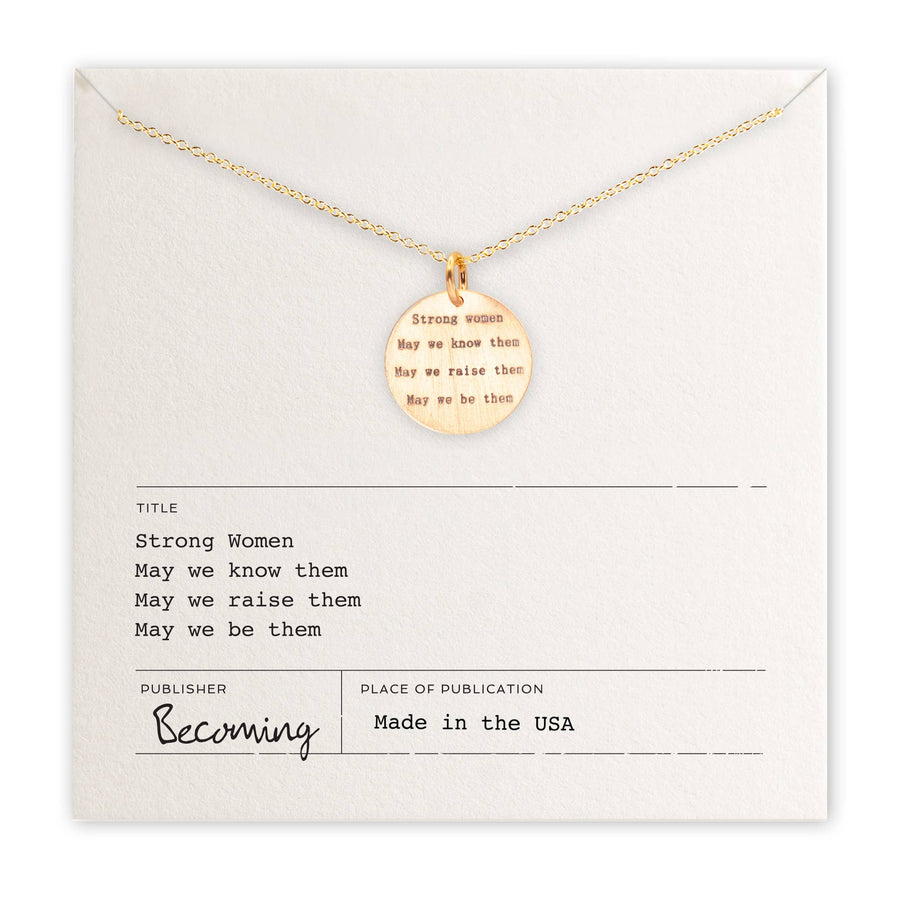 Becoming Jewelry - Strong Women Necklace: Gold Fill