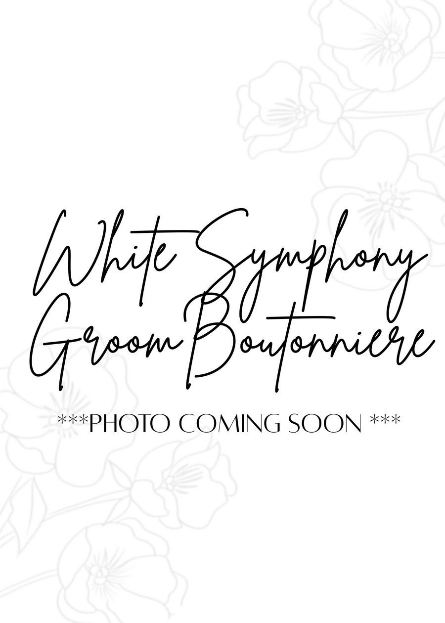 White Symphony Groom Boutonniere