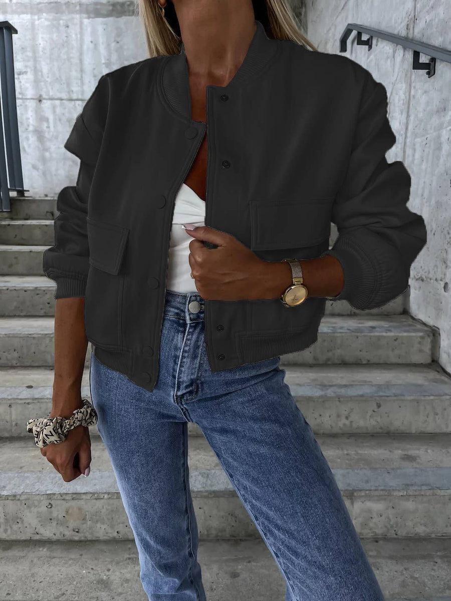 Autumn and Winter jacket with stand-up collar