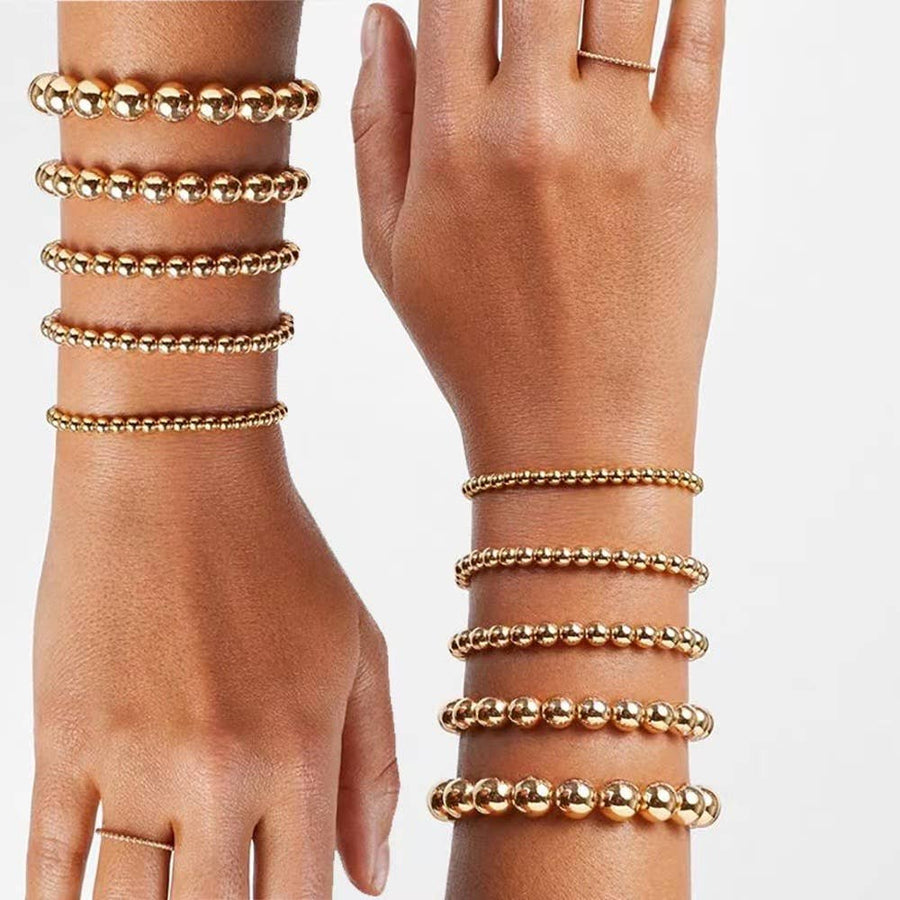 Savvy Bling - Gold Filled Beaded Bracelets: 8mm
