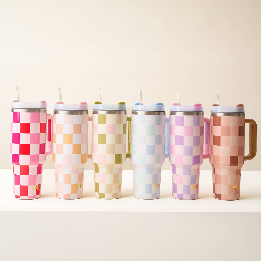 The Darling Effect - 40 oz Take Me Everywhere Tumbler-Check Purple