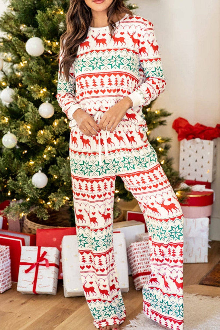 White Nordic Christmas Pajama Set