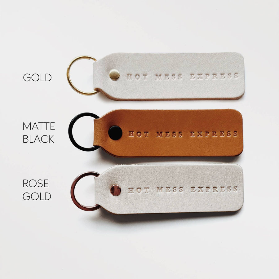 Twin Sparrow - “Hot Mess Express” Keychain: Camel / Gold / Flat