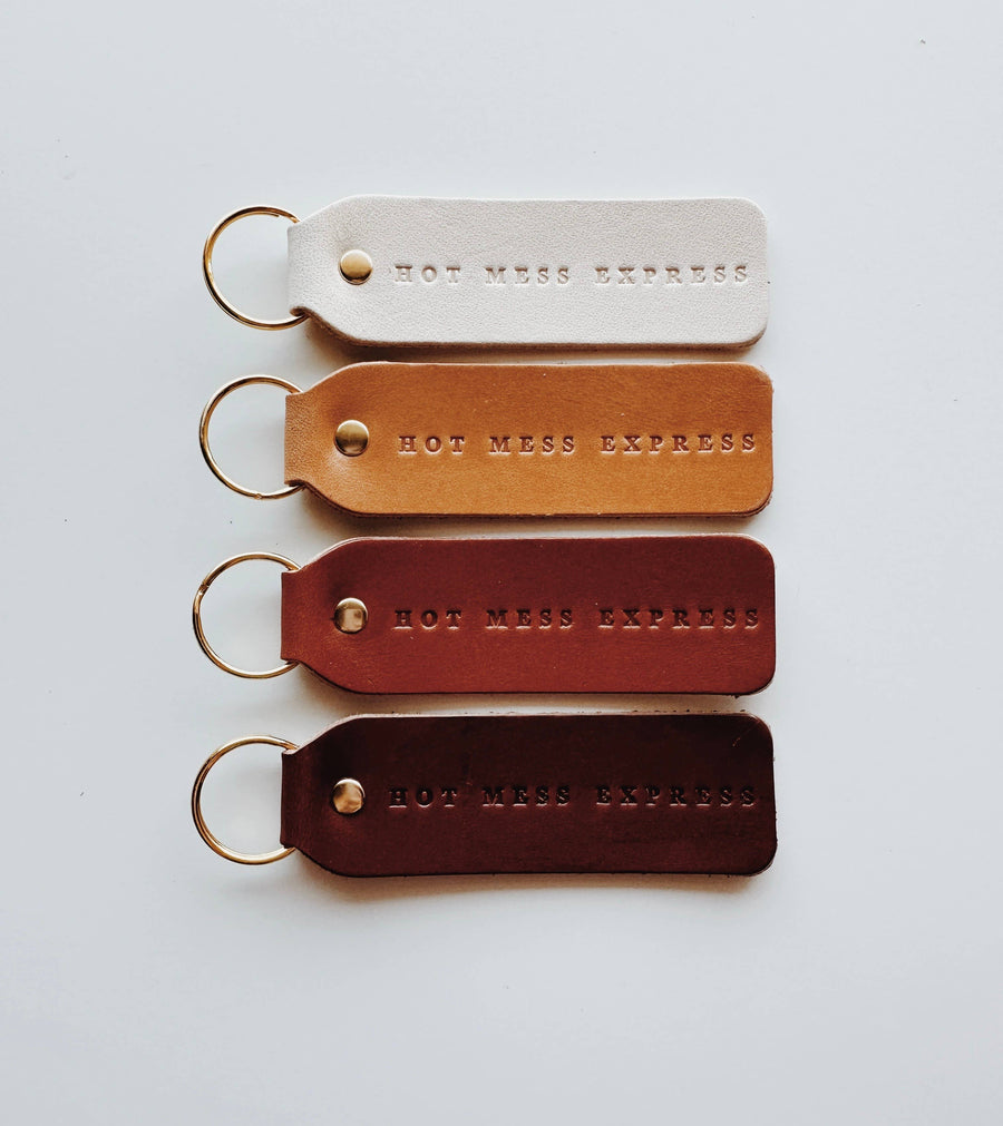 Twin Sparrow - “Hot Mess Express” Keychain: Camel / Gold / Flat