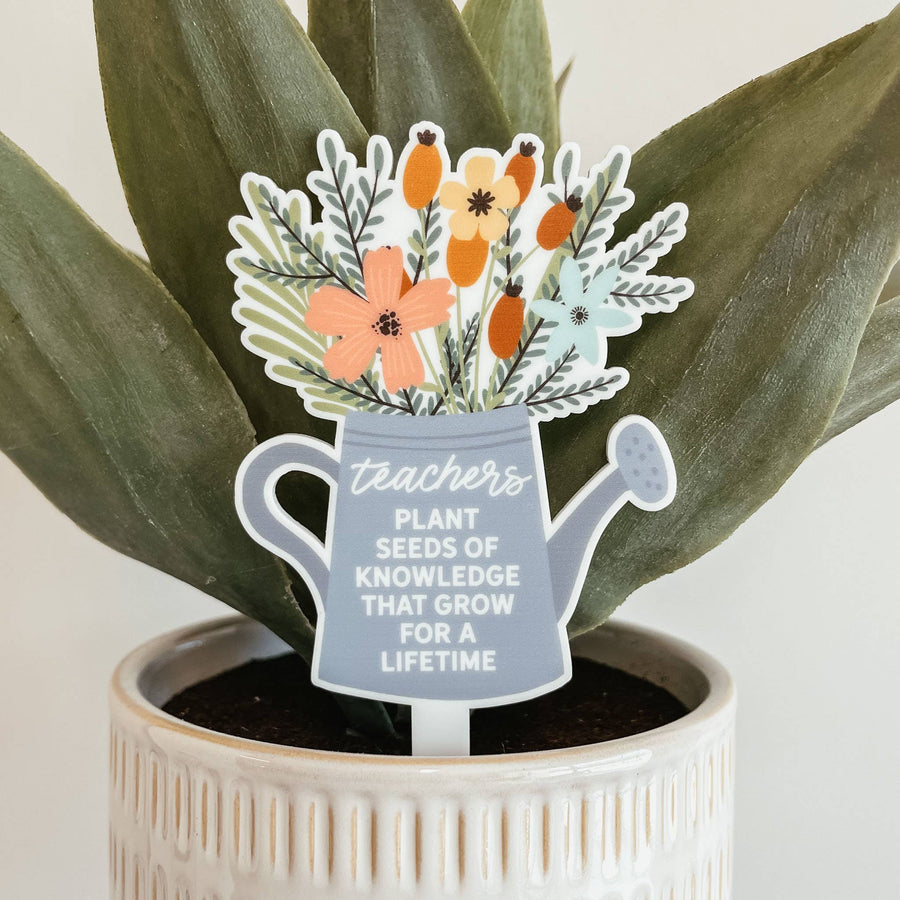 Teacher Watering Can Plant Stake (with Plant Option)