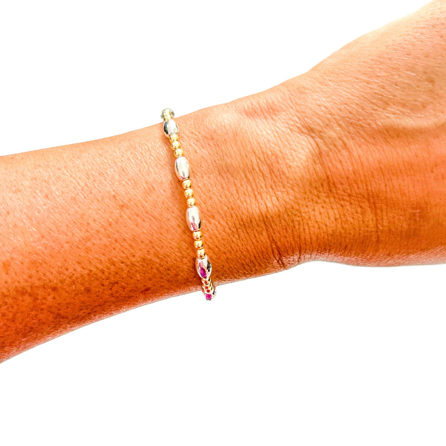 Savvy Bling - White Gold Filled Bracelets: Matte Flat White