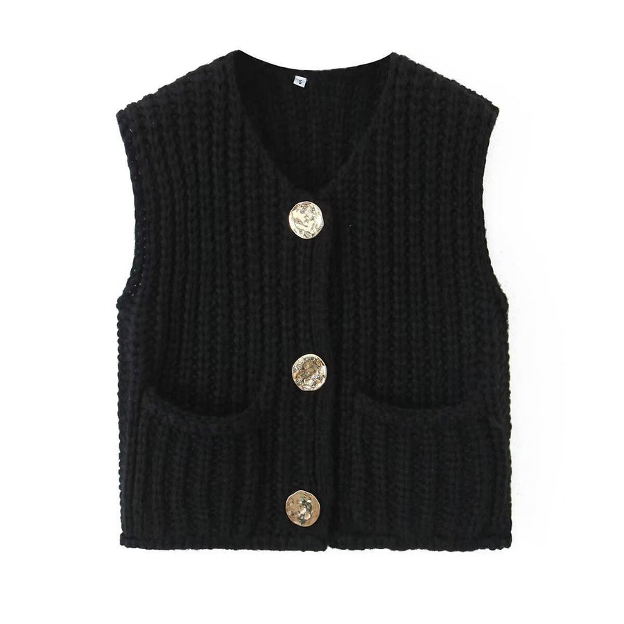 Chunky knitted vest