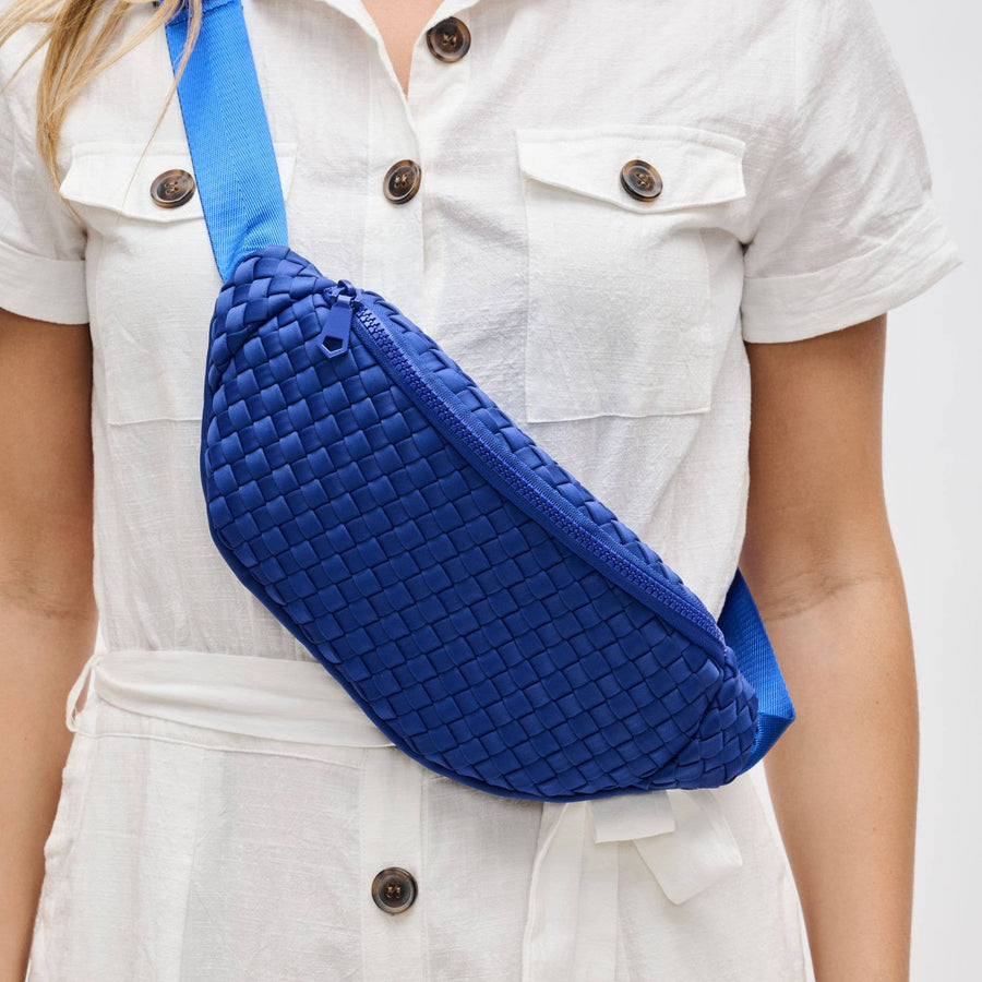 Sol and Selene - Aim High  Woven Neoprene Belt Bag: Royal Blue