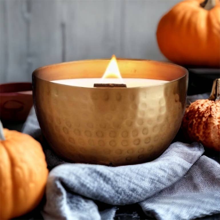 Grapefruit & Cardamon Tea - Solid Brass 14oz Pure Soy Candle