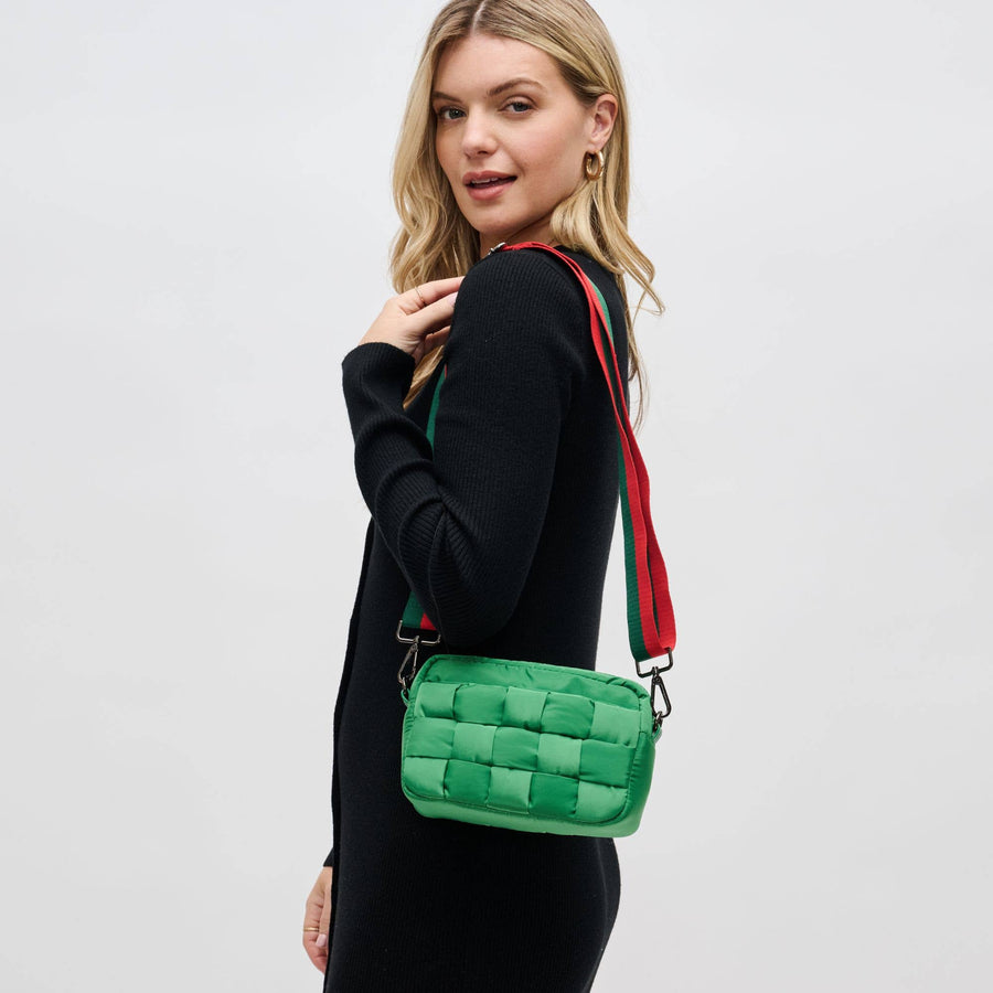 Sol and Selene - Inspiration - Woven Nylon Crossbody: Kelly Green