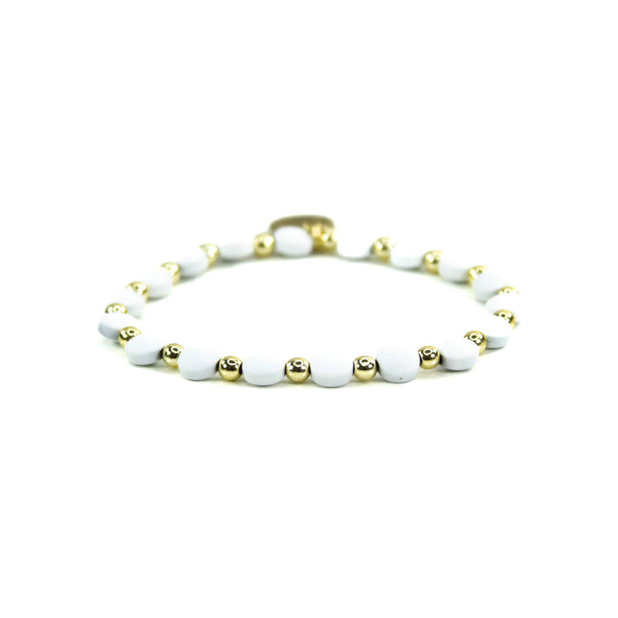 Savvy Bling - White Gold Filled Bracelets: Matte Flat White