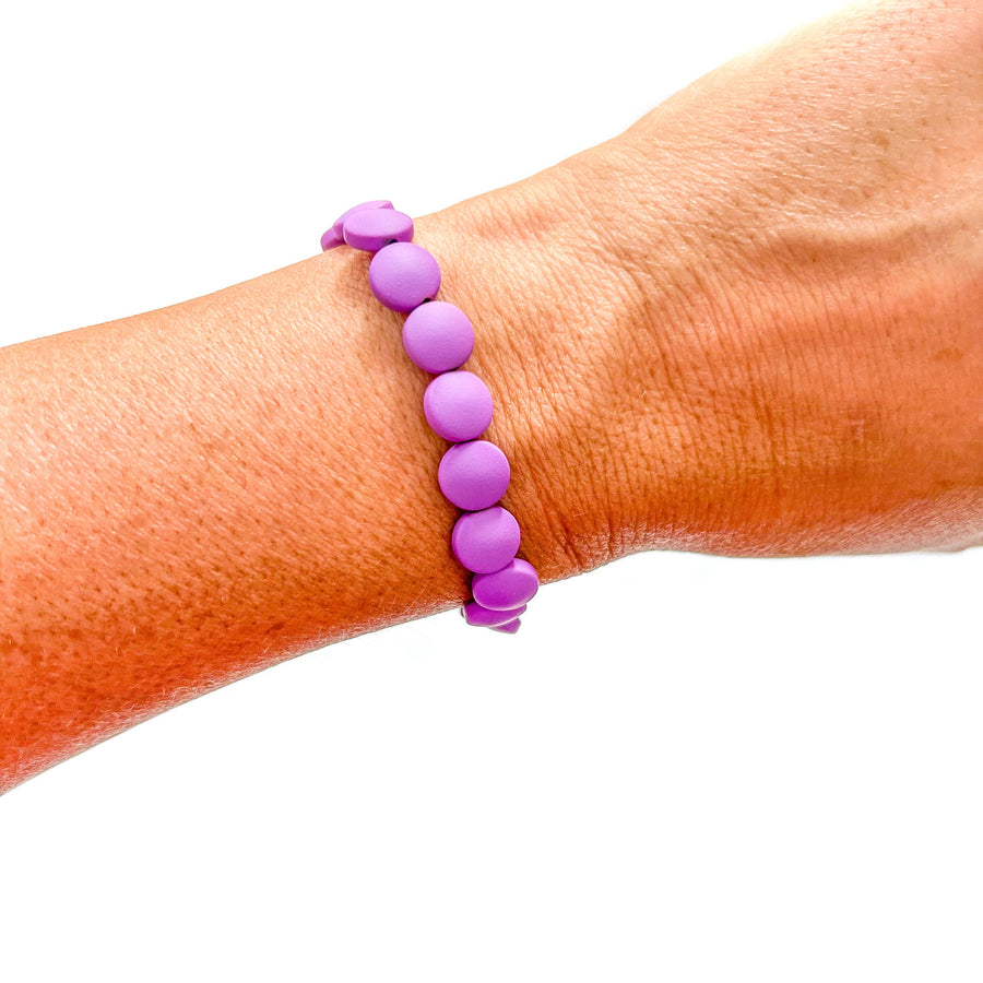 Savvy Bling - Purple Gold Filled Bracelets: Matte Flat Purple