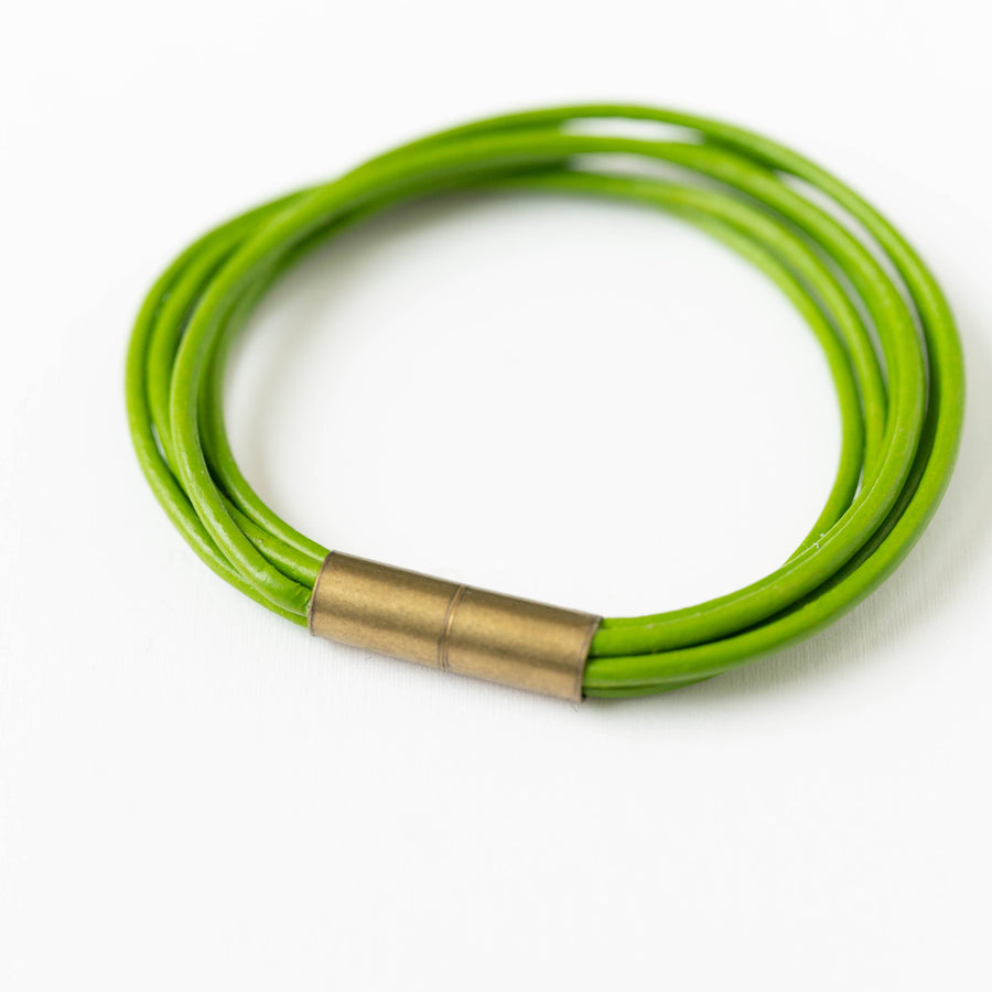 Nest Pretty Things - Magnetic Multi Cord Leather Bracelet: 6.5" / Gold