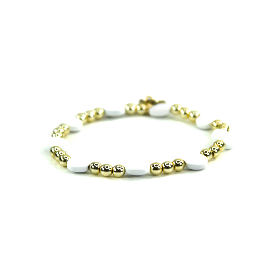 Savvy Bling - White Gold Filled Bracelets: Matte Flat White