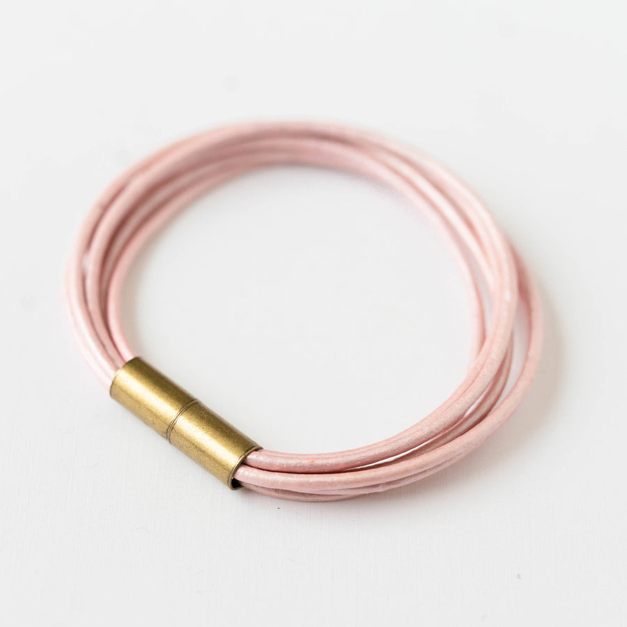 Nest Pretty Things - Magnetic Multi Cord Leather Bracelet: 7" / Lilac