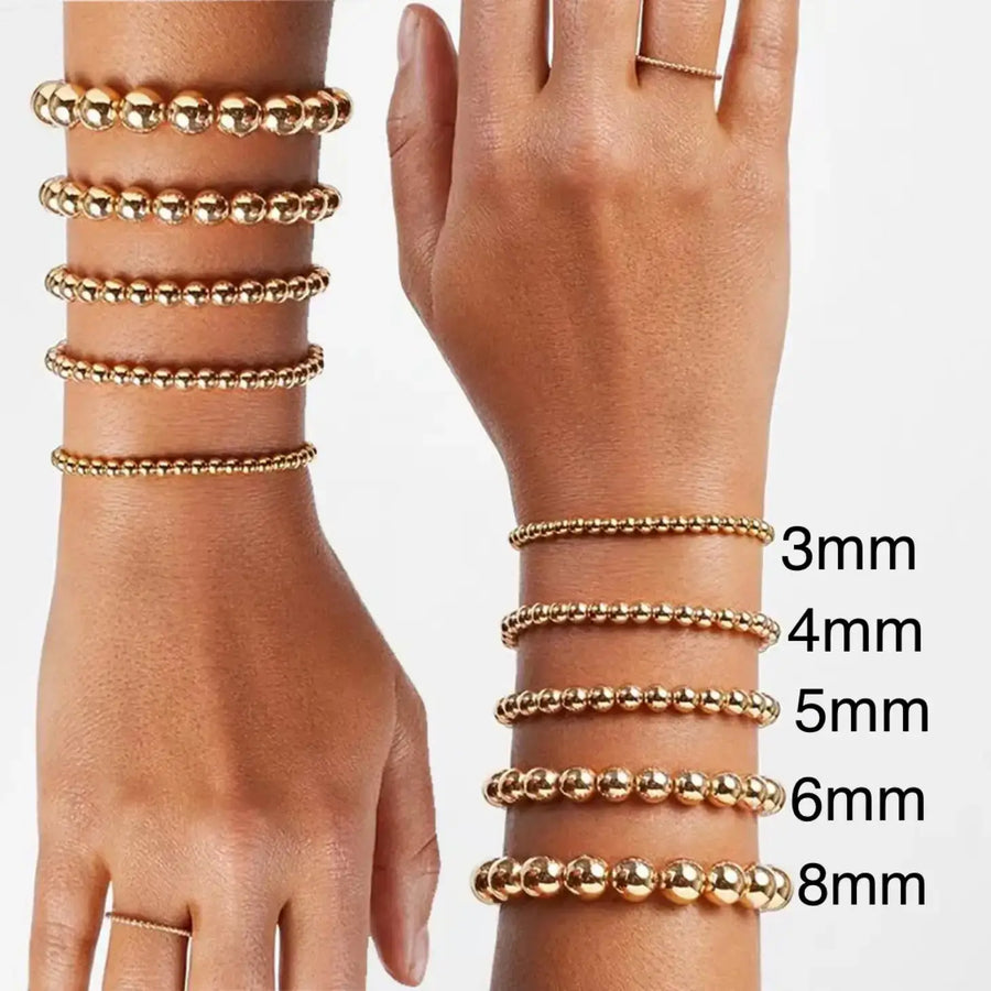 Savvy Bling - Gold Filled Beaded Bracelets: 2mm & 4mm Mixed