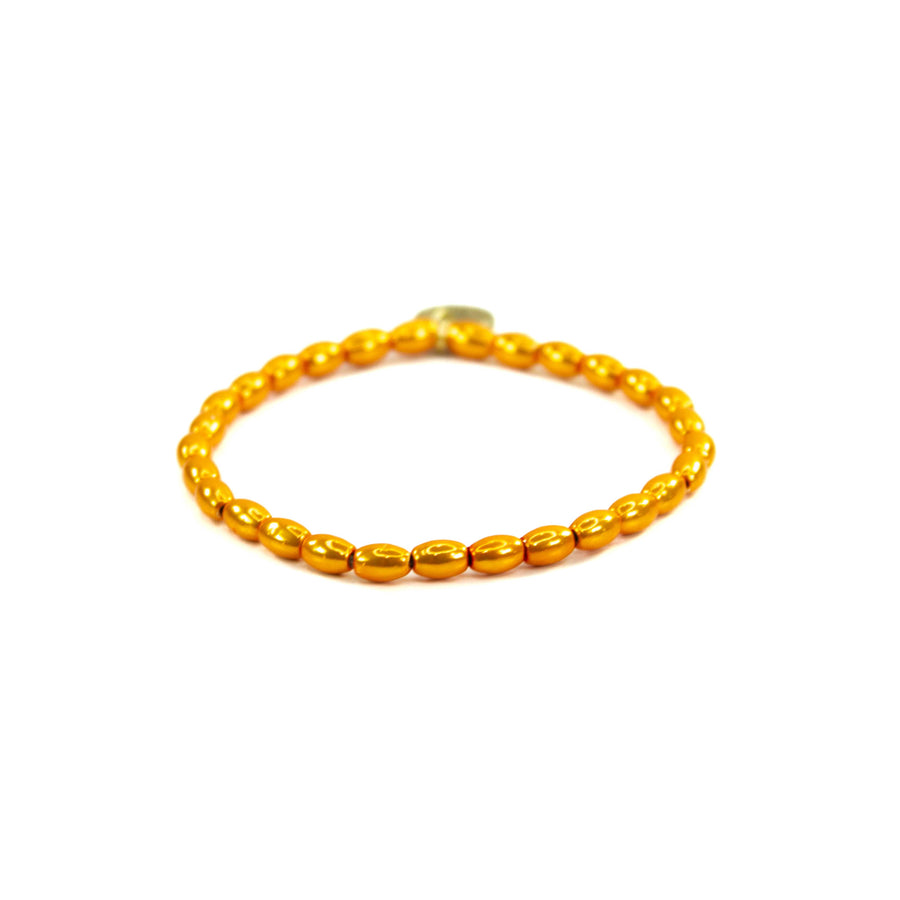 Savvy Bling - Orange Gold Filled Bracelets: Matte Orange & 3 Gold