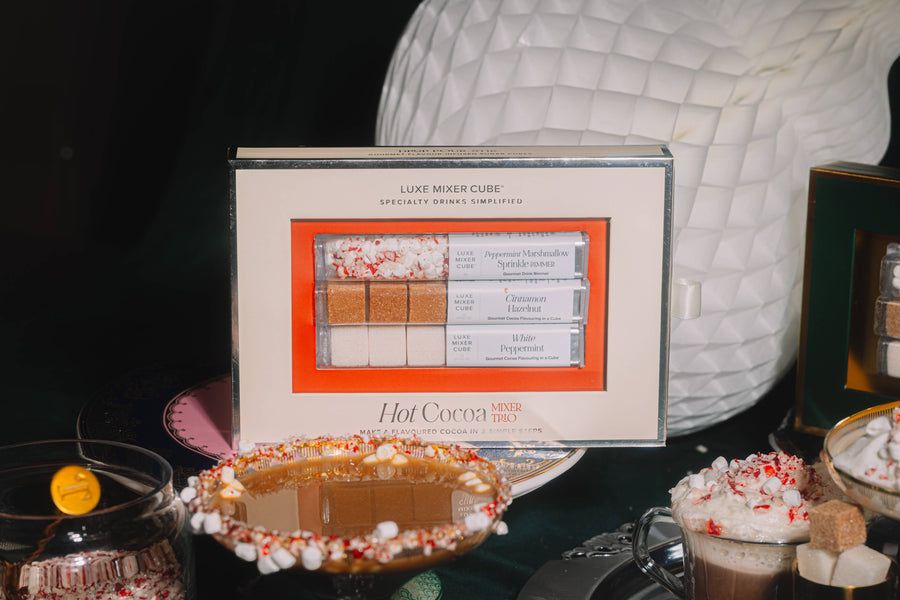 LUXE Mixer Cube - Hot Cocoa Mixer Kit with Shimmer Marshmallow Rimmer