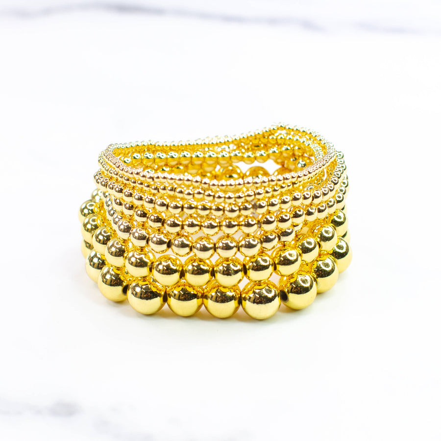 Savvy Bling - Gold Filled Beaded Bracelets: 4mm