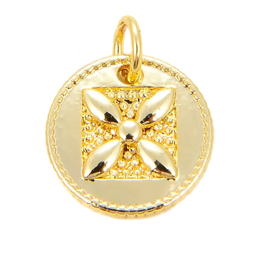 Round Floral Charm - Savvy Bling