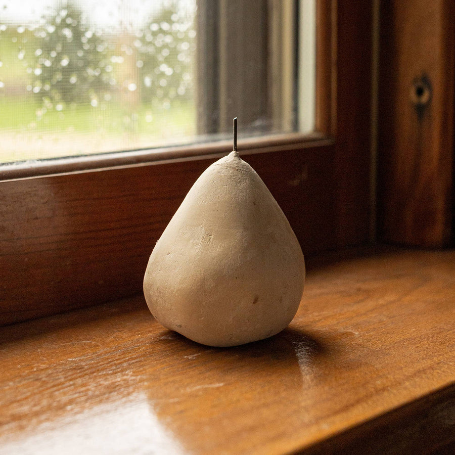 Foreside Home & Garden - Turner Decorative Pear Cream Paper Mache