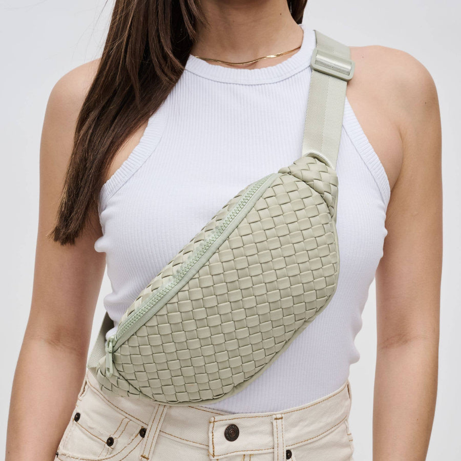 Sol and Selene - Aim High  Woven Neoprene Belt Bag: Cream