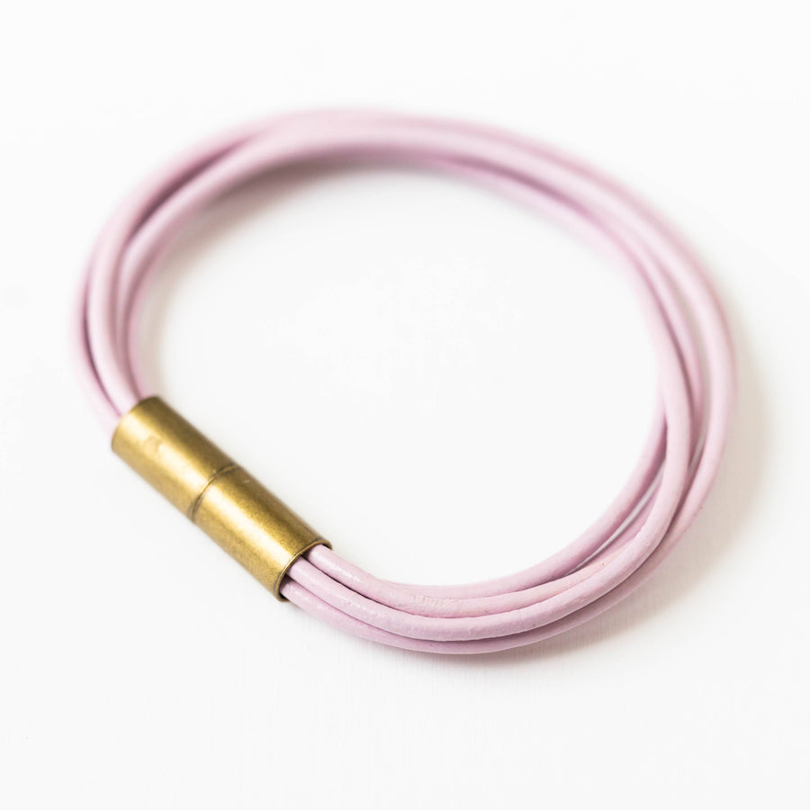 Nest Pretty Things - Magnetic Multi Cord Leather Bracelet: 6.5" / Gold