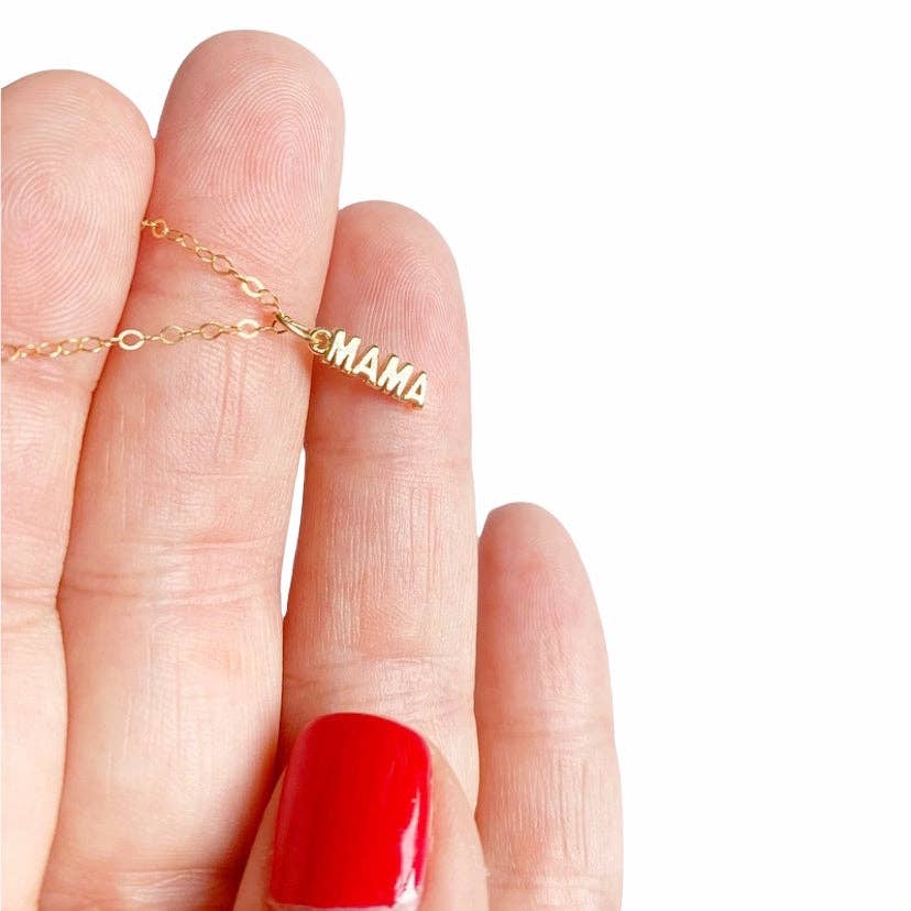 True By Kristy Jewelry - Little Mama Dainty Necklace Gold Filled: 18”