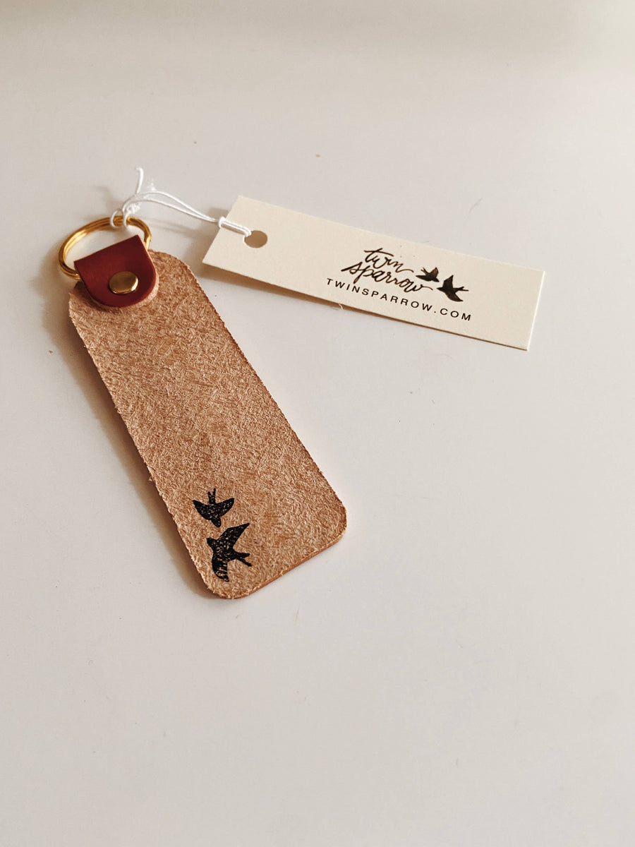 Twin Sparrow - “Hot Mess Express” Keychain: Camel / Gold / Flat