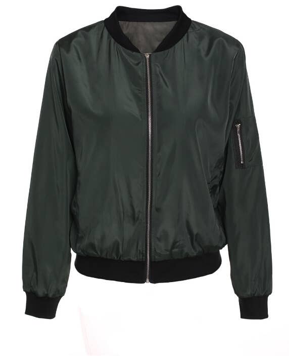 Stylish solid bomber jacket
