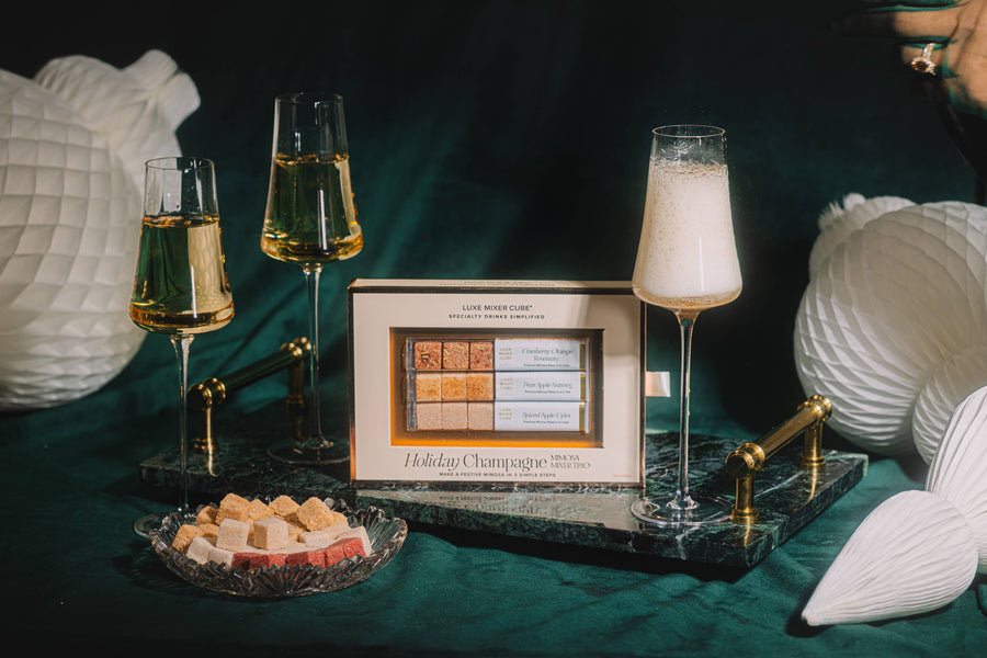 LUXE Mixer Cube - Holiday Champagne Mimosa Mixer Trio (Cranberry & Spiced)