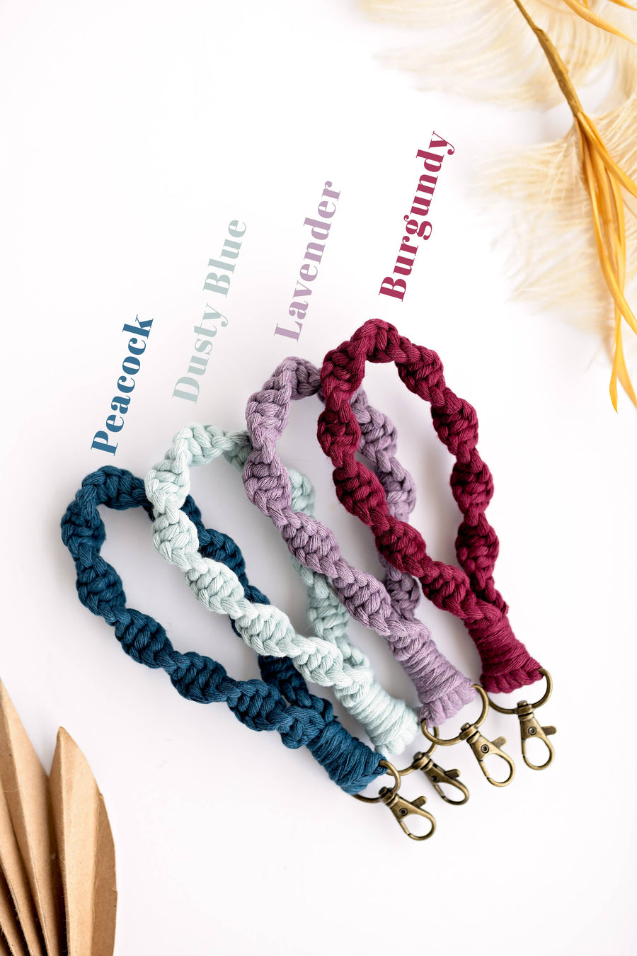 Knots & Fringe - Macrame Wristlet | Boho Keychain | Wristlet Keychain: Black