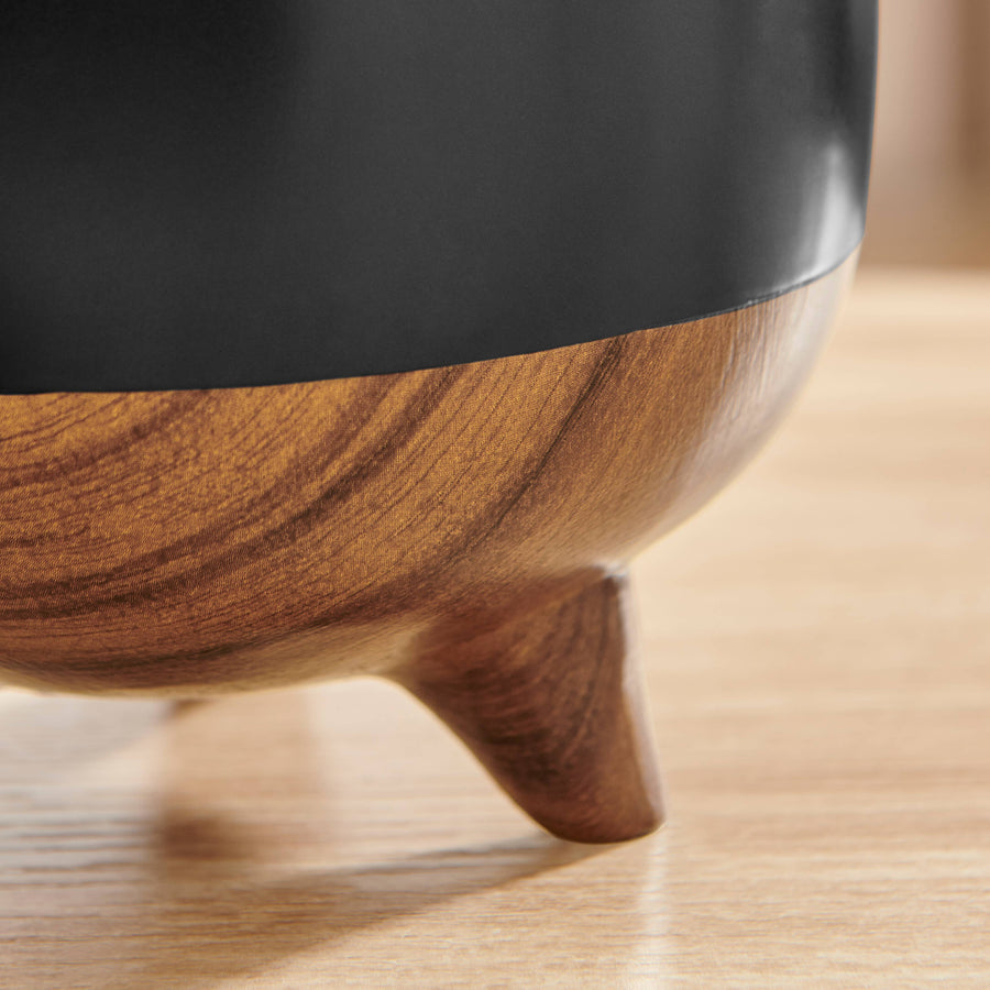 Milo Mortar Flower Pot Planter Set of 2 Black and Walnut