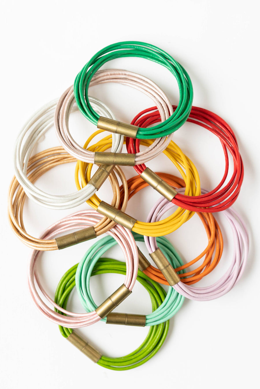 Nest Pretty Things - Magnetic Multi Cord Leather Bracelet: 6.5" / Gold