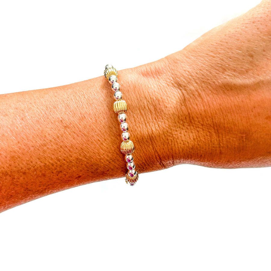 Savvy Bling - White Gold Filled Bracelets: Matte Flat White