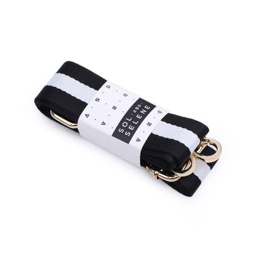 Sol and Selene - Adjustable Shoulder Crossbody Guitar Strap: Black White Black