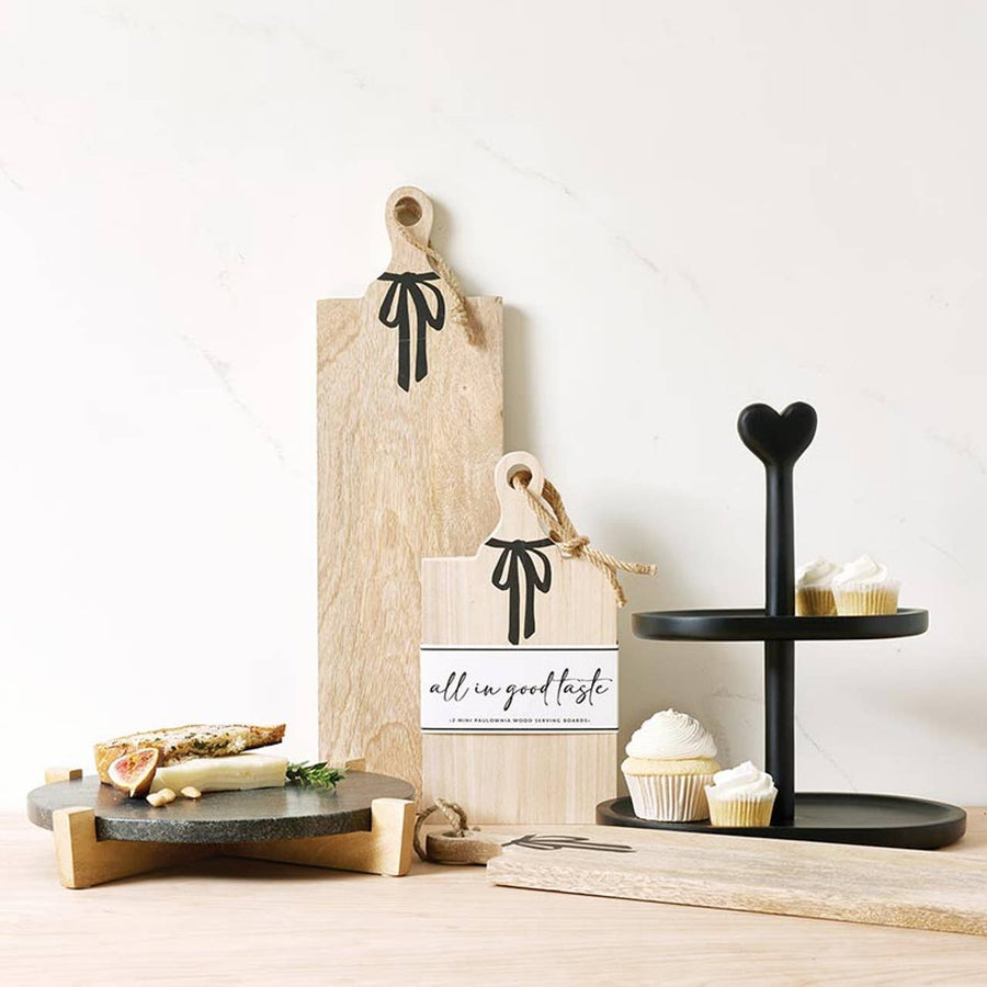 Santa Barbara Design Studio by Creative Brands - Long Mango Wood Board - Black Bow: Material