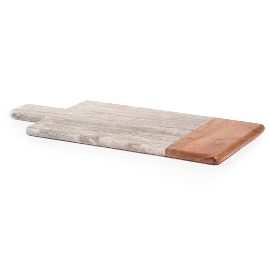 Rectangular Marble & Acacia Wood Charcuterie Board
