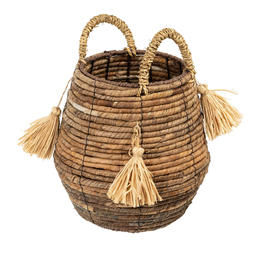 Indaba Trading - Banana Rope Tassel Basket, L