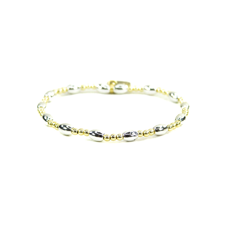 Savvy Bling - White Gold Filled Bracelets: Matte Flat White & 3 Gold