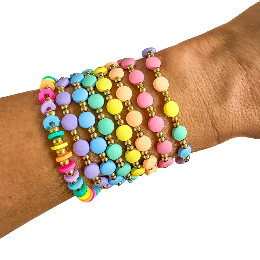 Savvy Bling - Easter Spring Gold Filled Bracelets: Mint & Gold Filled