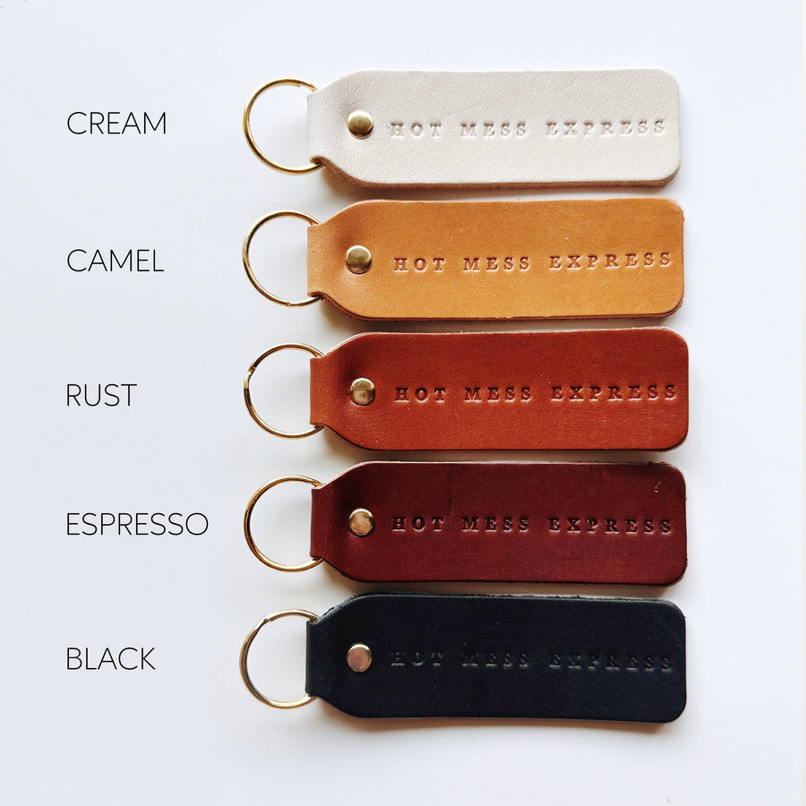 Twin Sparrow - “Hot Mess Express” Keychain: Camel / Gold / Flat