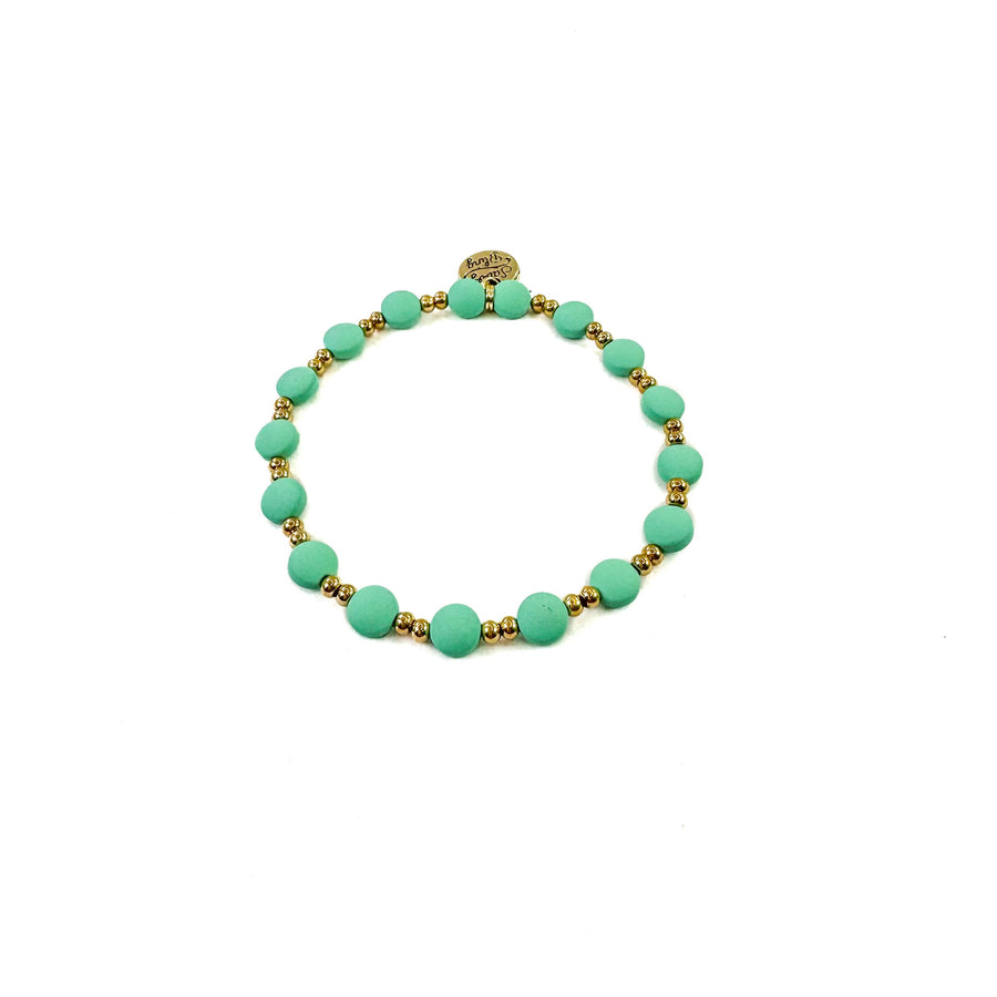 Savvy Bling - Easter Spring Gold Filled Bracelets: Mint & Gold Filled