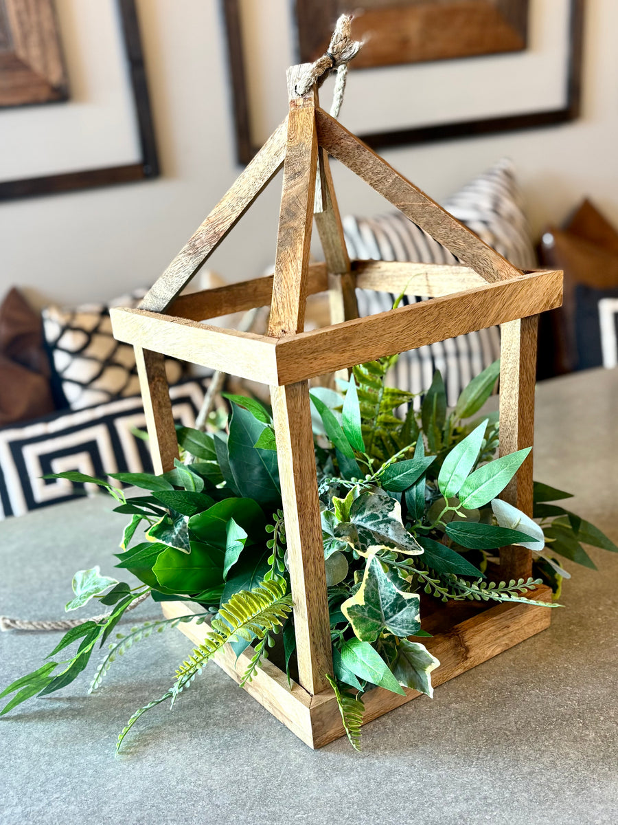 Wood Lantern: All Greens