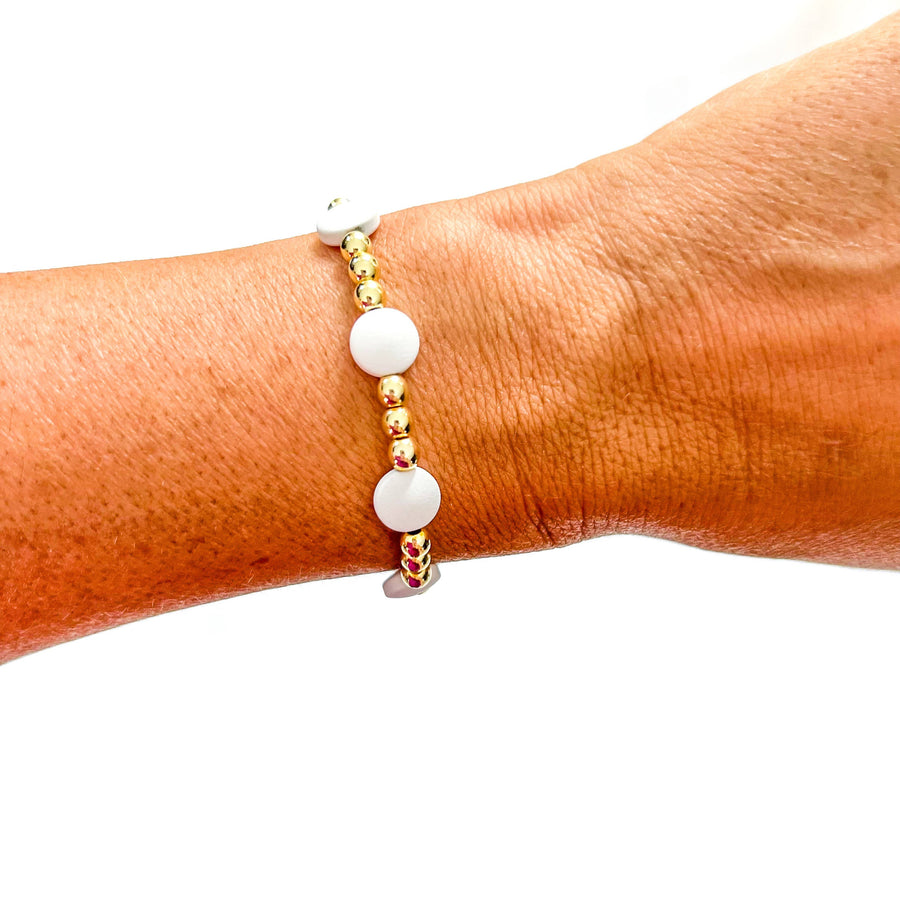Savvy Bling - White Gold Filled Bracelets: Matte Flat White